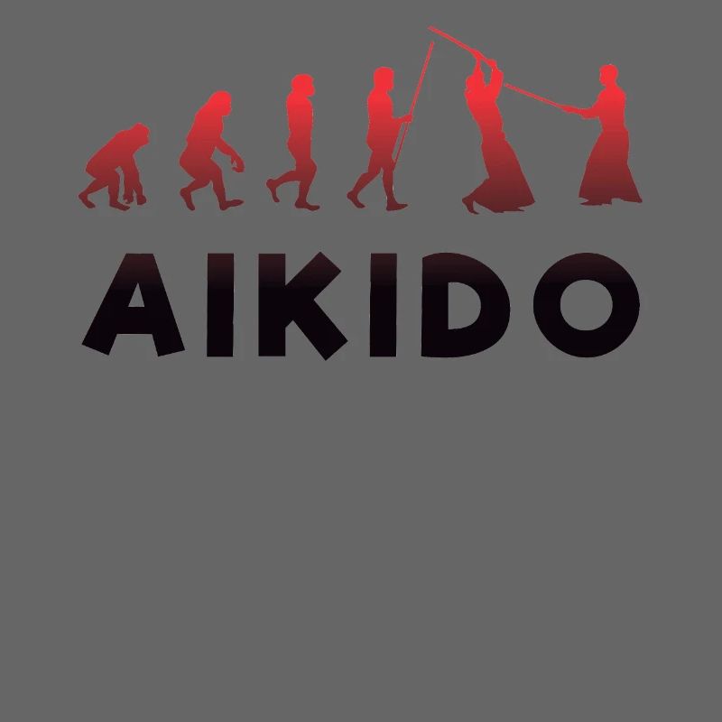 Affe Evolution zu Kämpfer Aikido Rotes Schwert