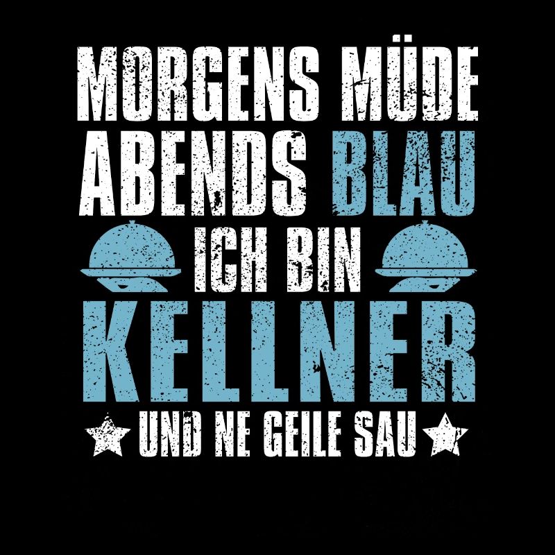 Kellner Kellnerin Morgens Mde Abends Blau
