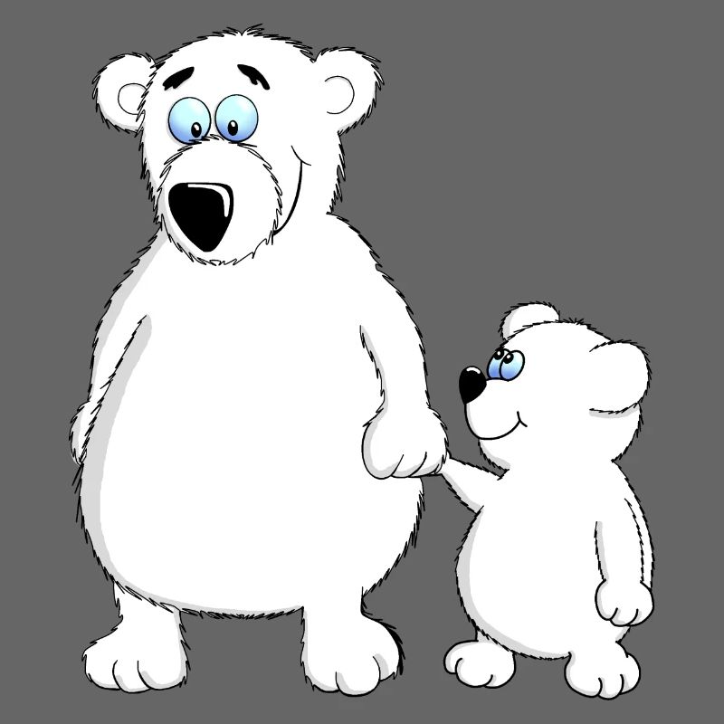 Drolliger Baby Bär mit Papa oder Mama