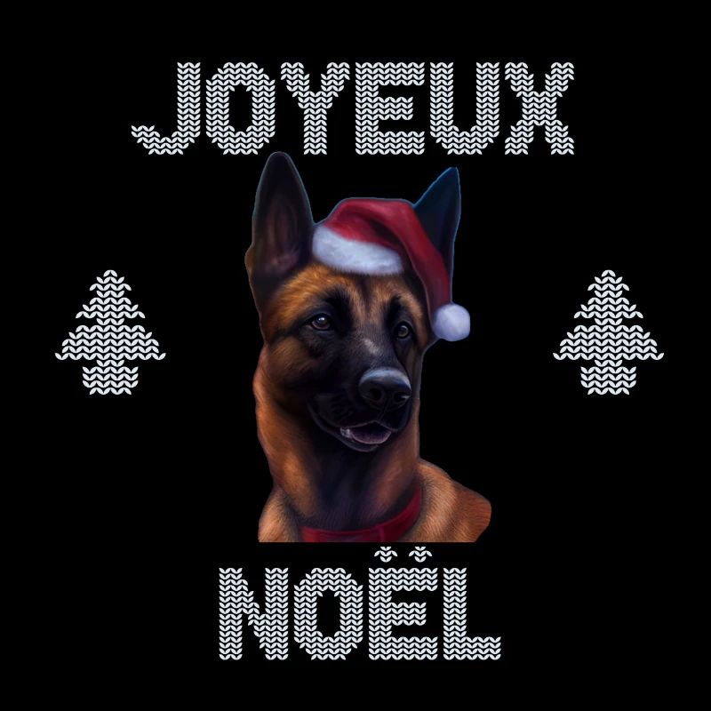 malinois joyeux noel chien pull noël