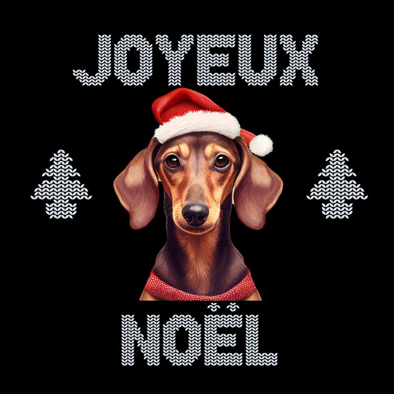 teckel joyeux noel chien pull noël