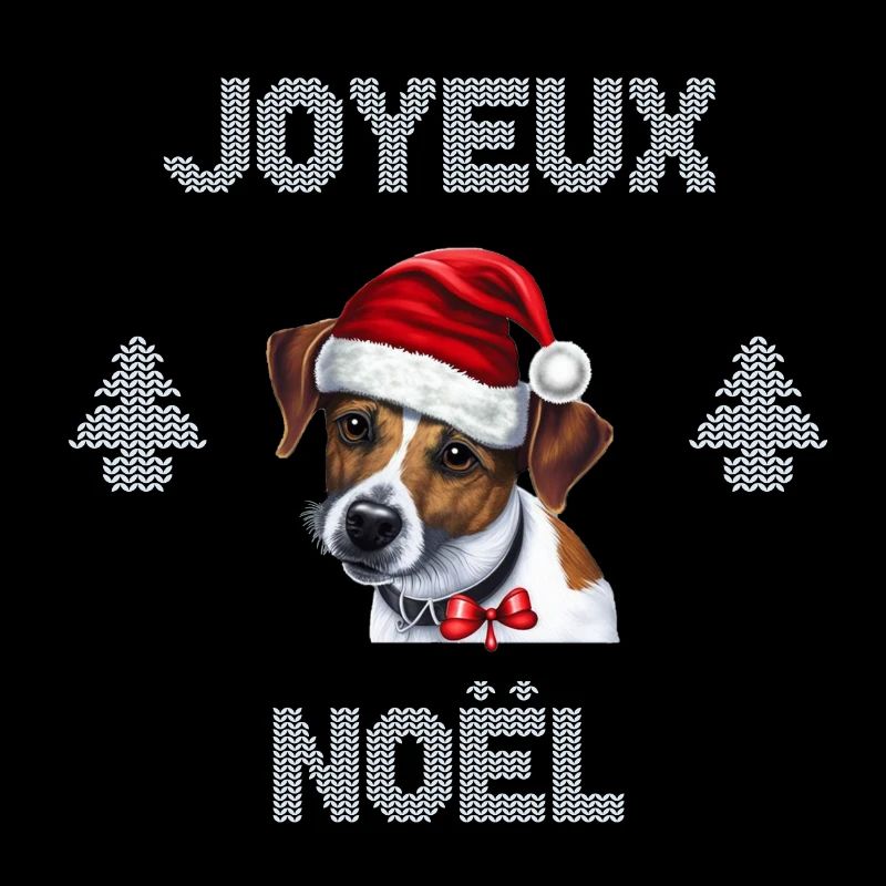jack russell joyeux noel pull noël chien