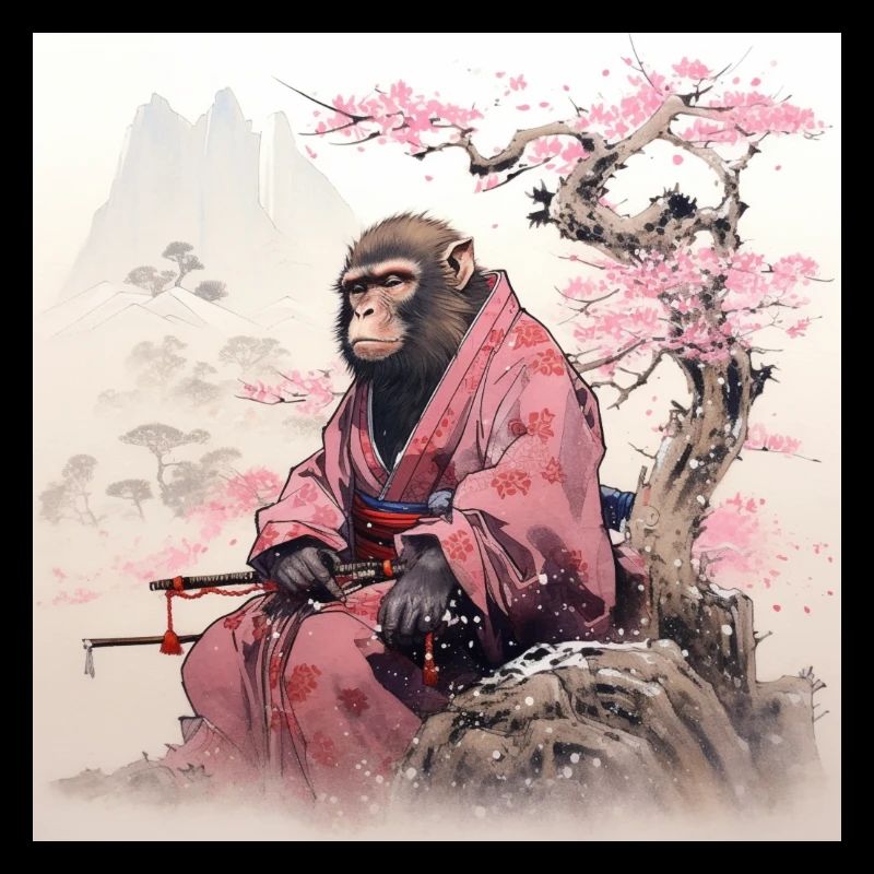 Japanese samurai monkey