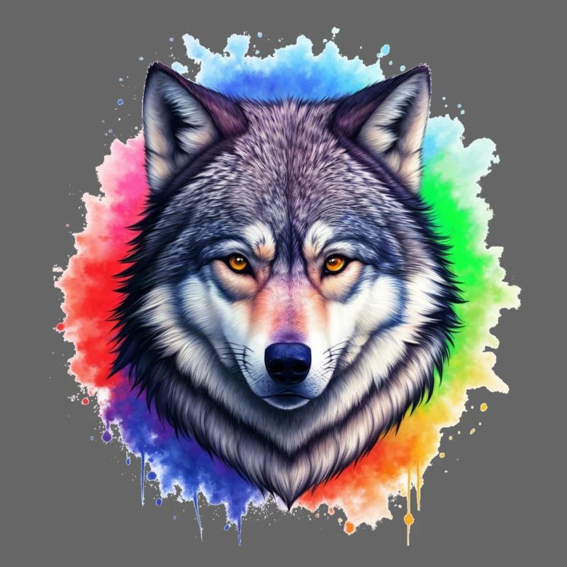 Wolf Regenbogen Explosion