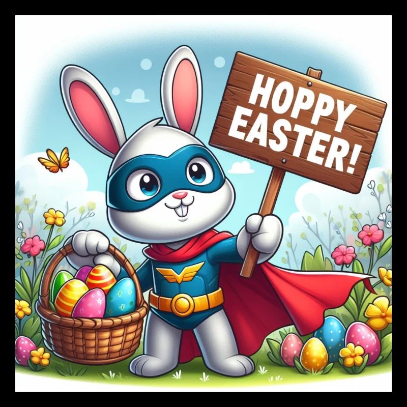 Easter Bunny with "HOPPY EASTER!"