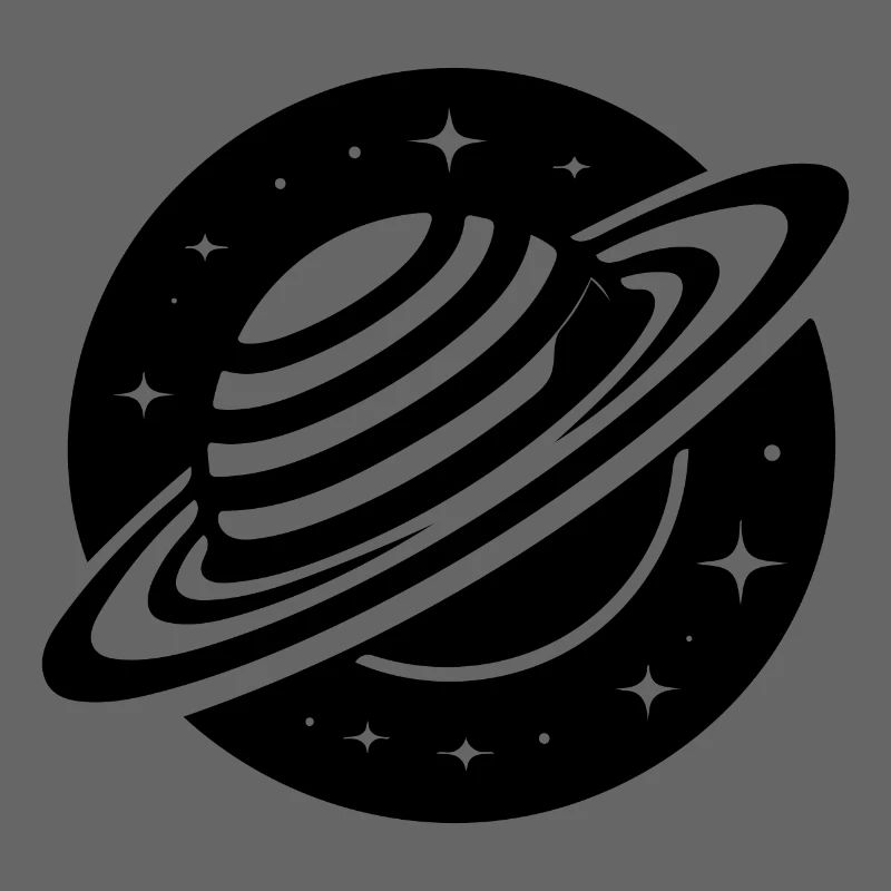Planète spatiale Saturne avec système d’anneaux et étoiles