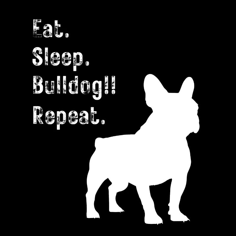 Drôle manger dormir bouledogue répéter