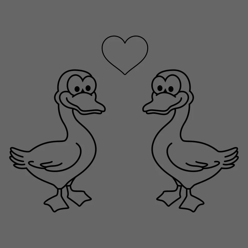 Gans Comic Paar Liebe