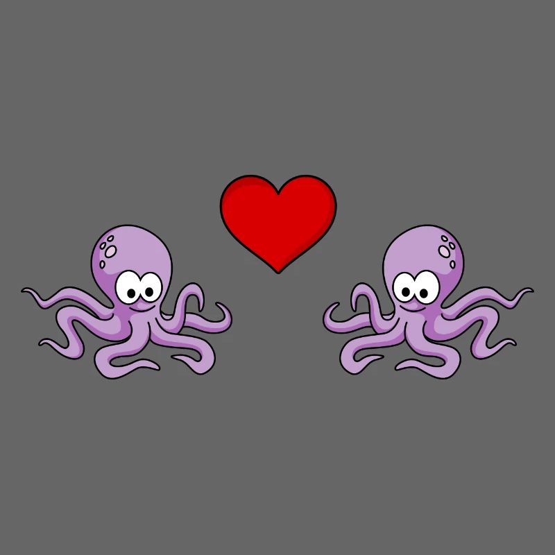 Krake Comic Paar liebe