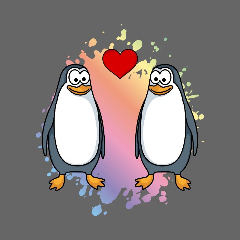 Pinguin Comic Paar Liebe