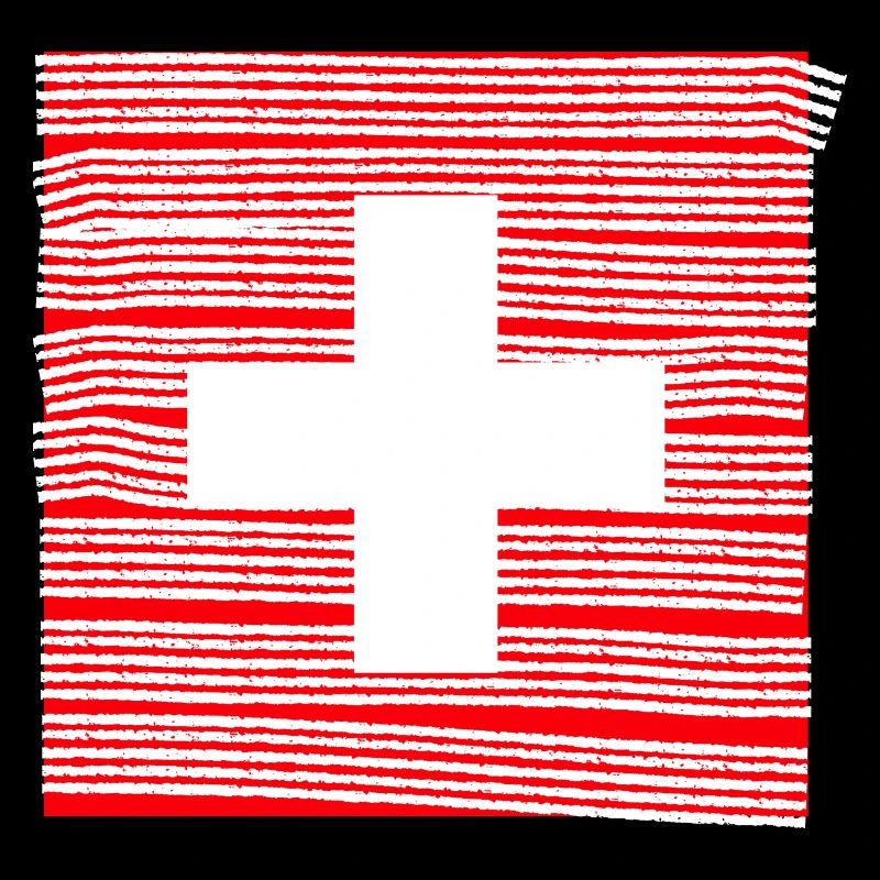 Drapeau suisse avec croix suisse rayée