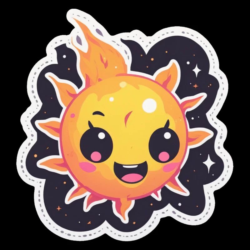 Boule de feu heureuse et dure dans l’espace