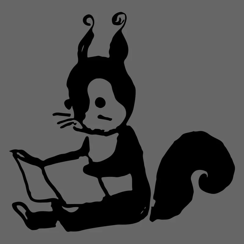 Eichhörnchen liest Buch Illustration Geschenk