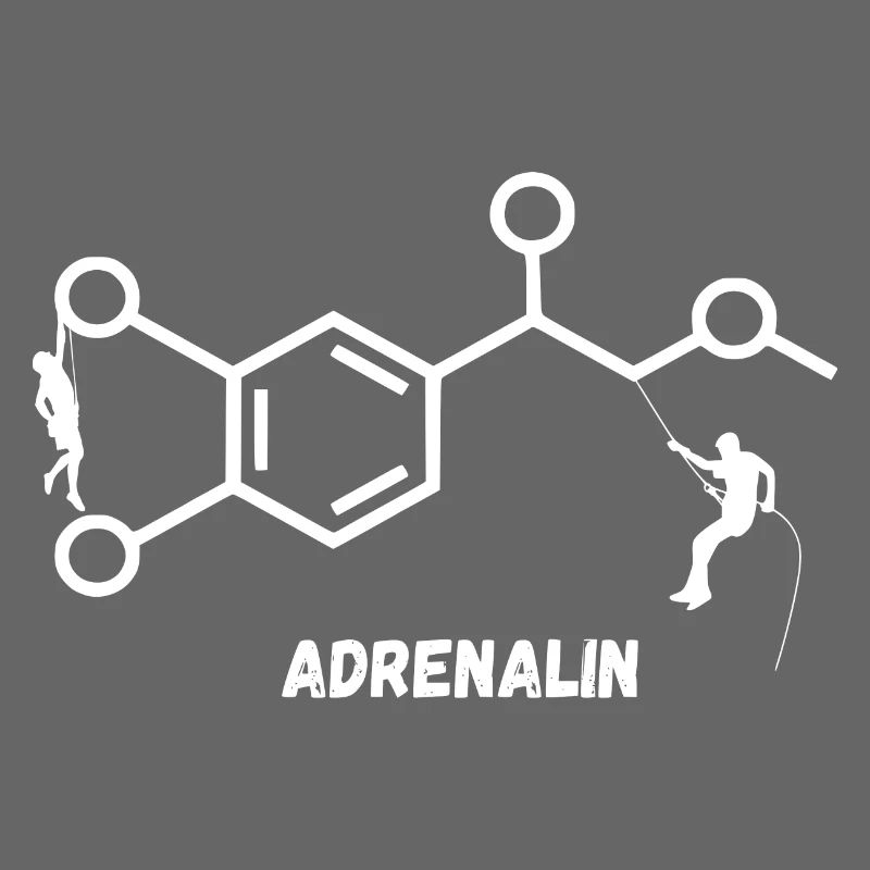 Adrenalin Strukturformel mit Kletterer