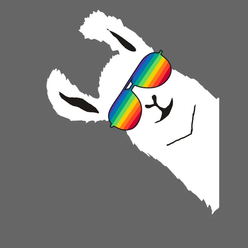 Lama Alpaka EigeneZ WEISS REGENBOGENBRILLE