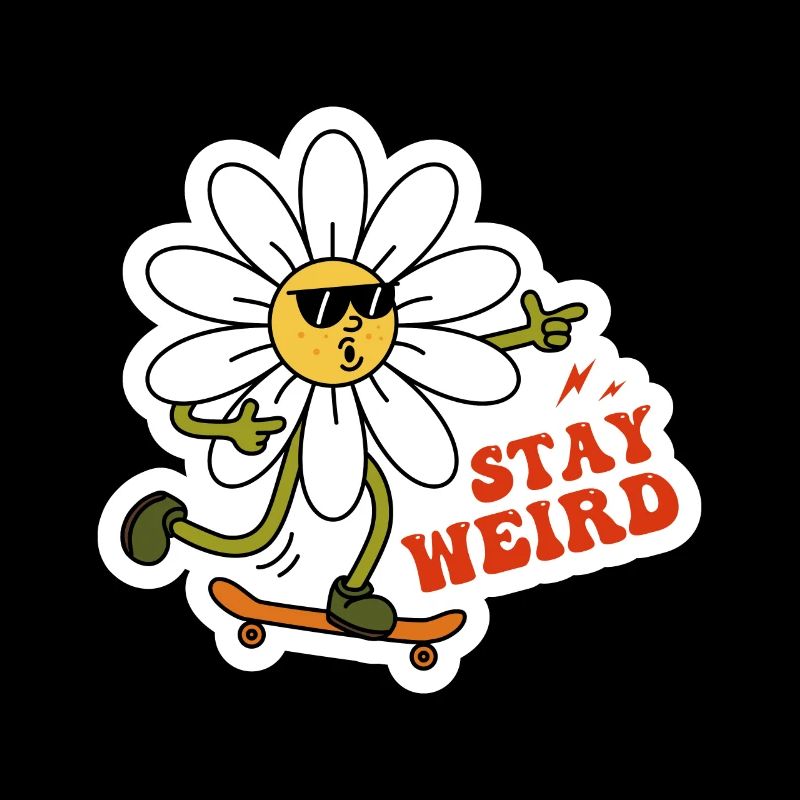 Restez étrange conception de camomille sarcastique