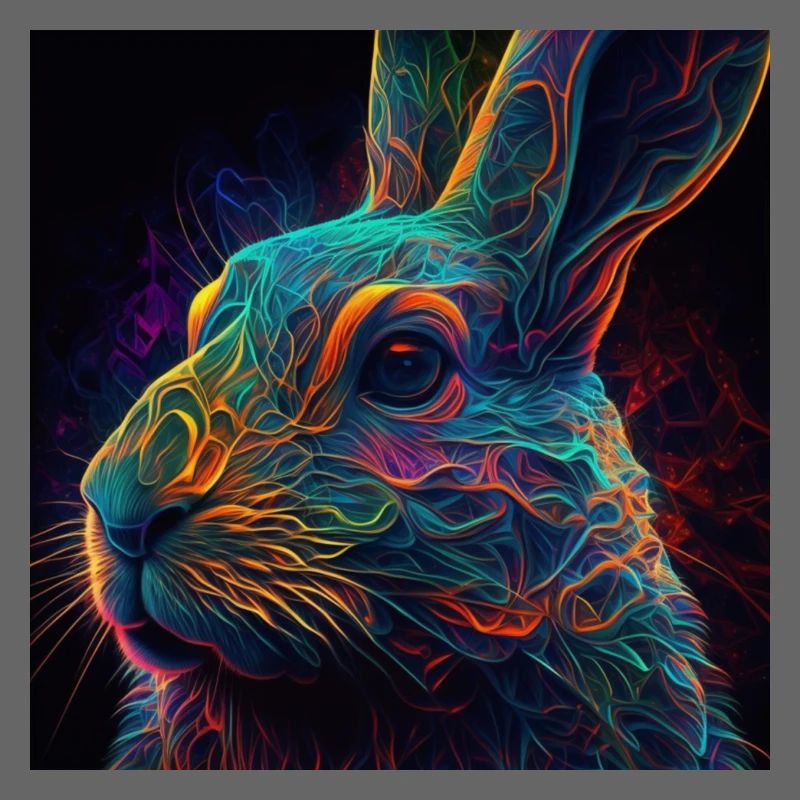 Farbiger Hase, einzigartiges Design
