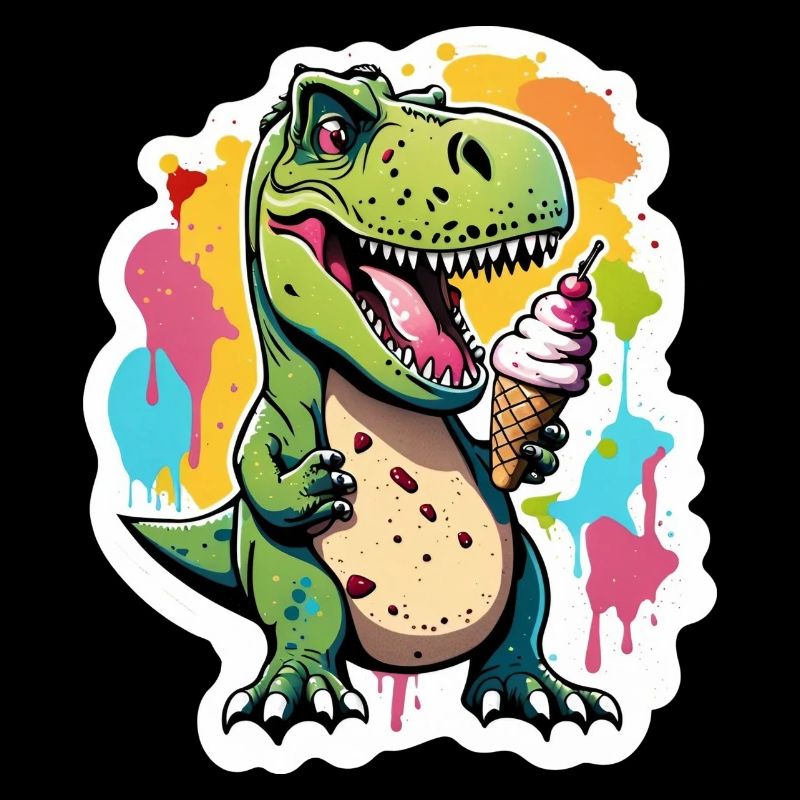 Hol dir den prähistorischen Scoop! T-Rex mit Eis