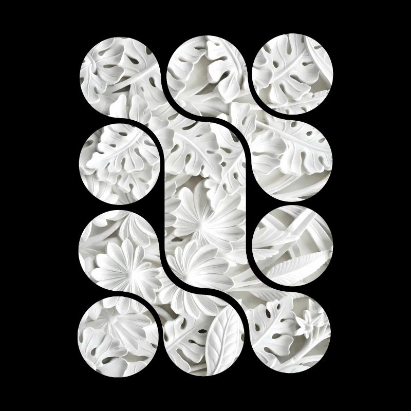 Abstract White Leaf Patterns