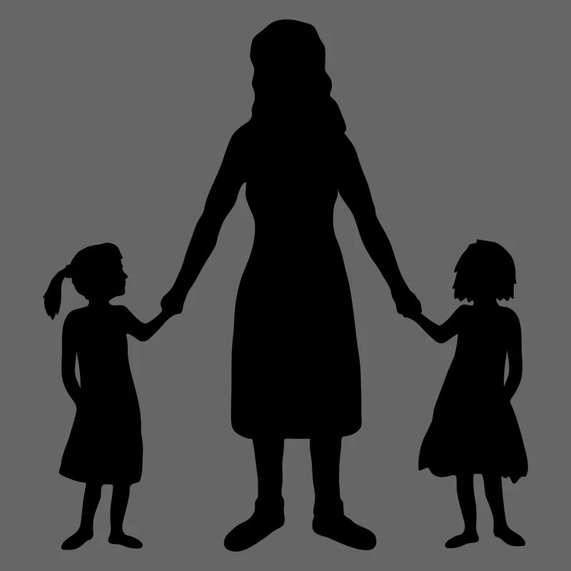 Silhouette 2 Töchter Mutter