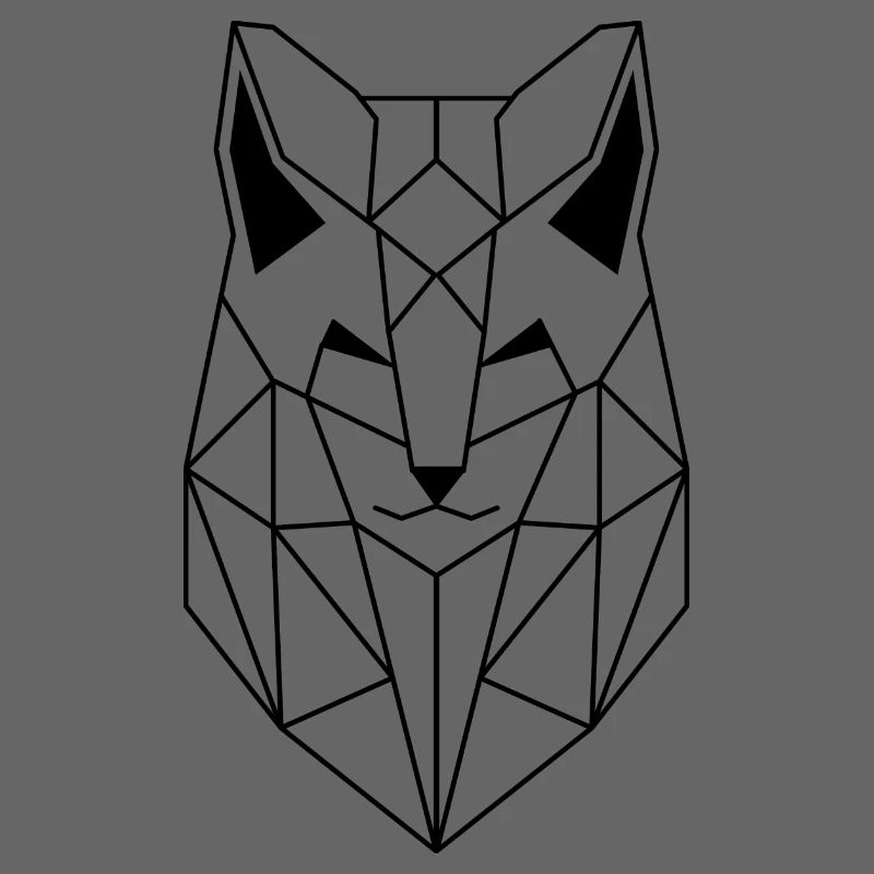 Polygonal Wolf schwarze Version