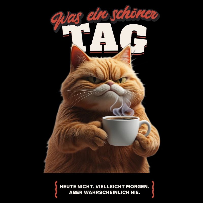 Rebellious Cat with Coffee – Funny Design