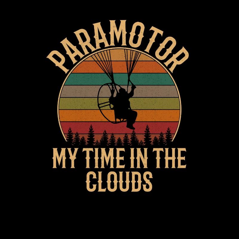 temps de paramoteur dans les nuages vintage, paramoteur