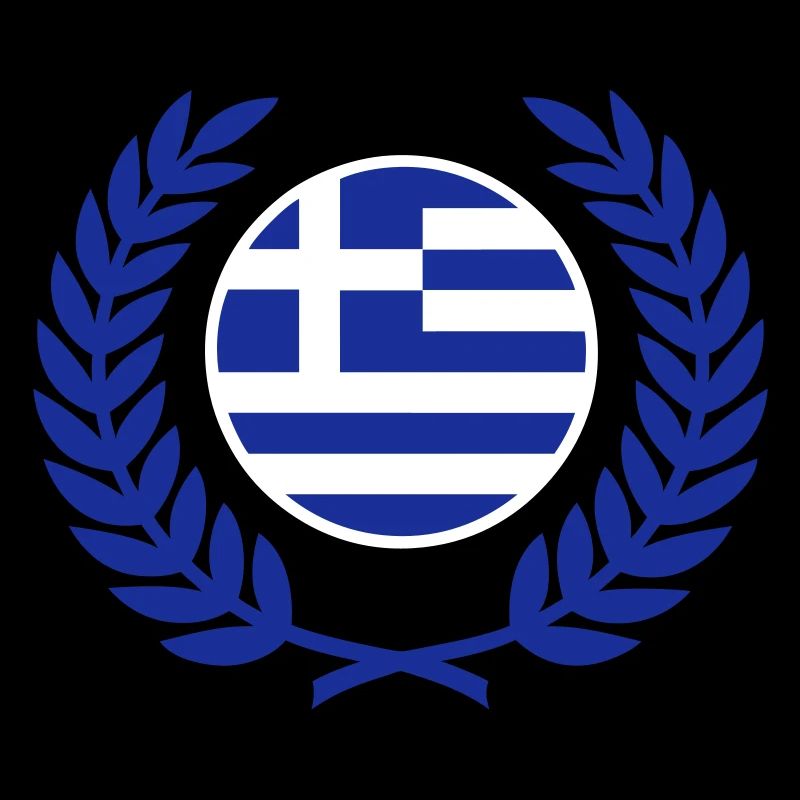 Grèce (drapeau et couronne de laurier)