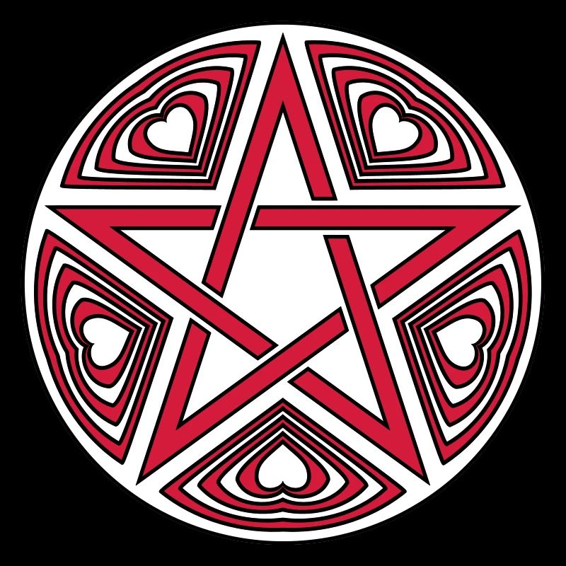 Pentagram heart pattern vector good color selectable