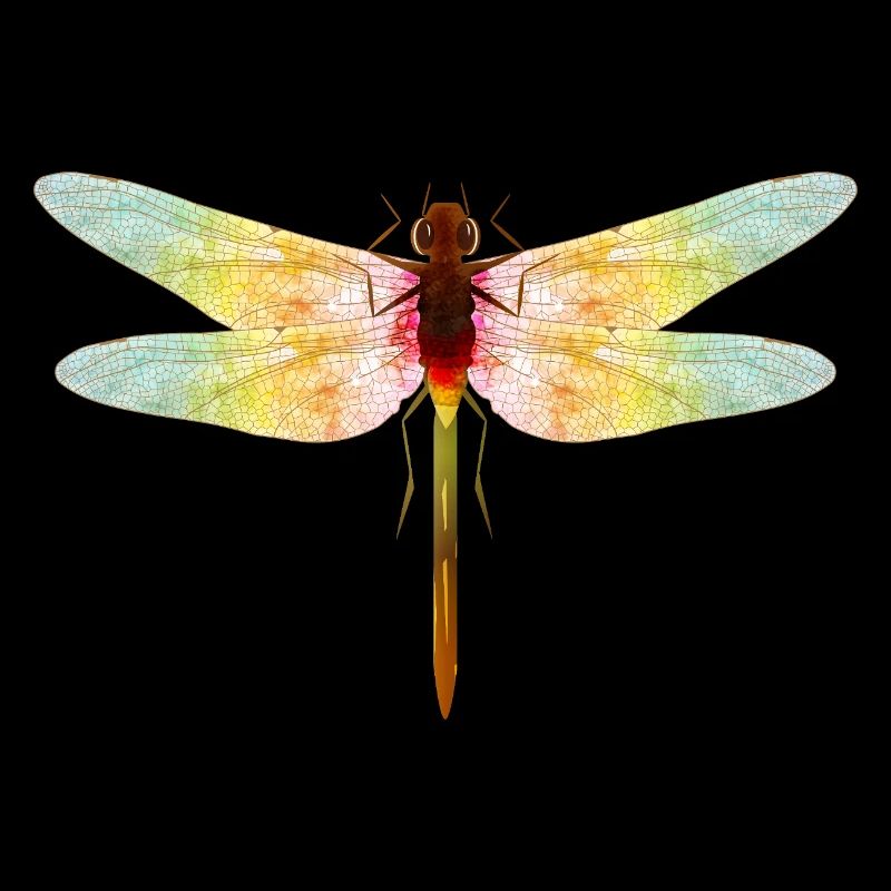 Libellule irisée – motif insecte en filigrane