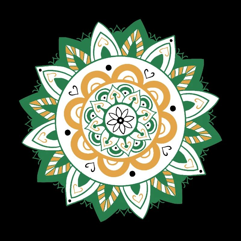 oriental pattern morocco green orange