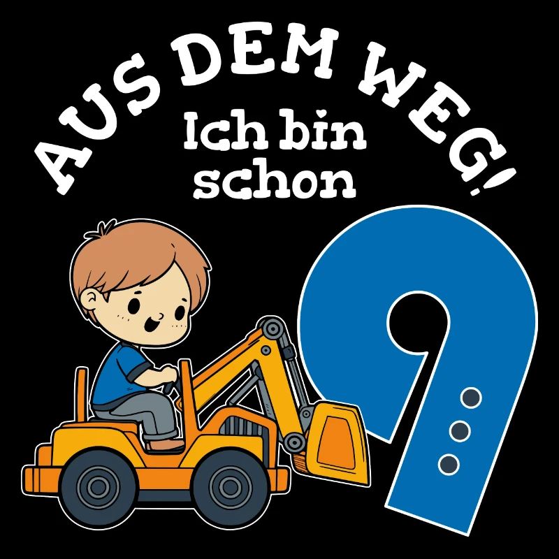 9. Geburtstag Bagger Junge