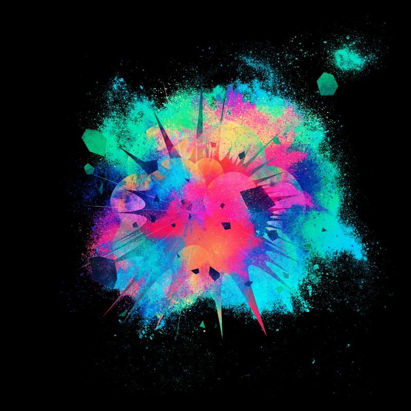 Explosion d'explosion colorée