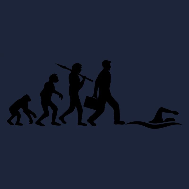 evolution development born to swim logo s