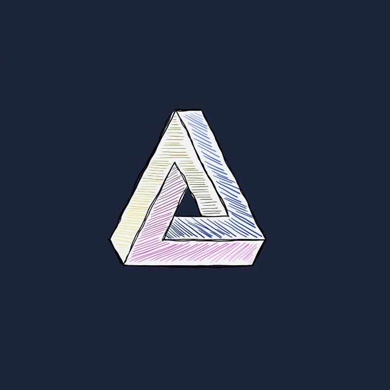 Penrose triangle impossible triangle as a comic