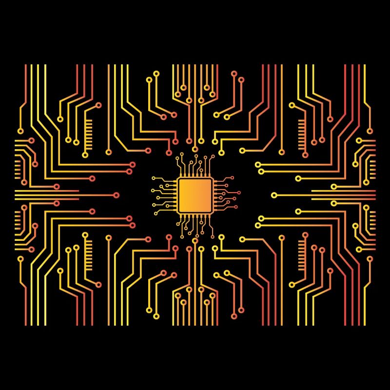 Circuit board core CPU heart pc coder geek