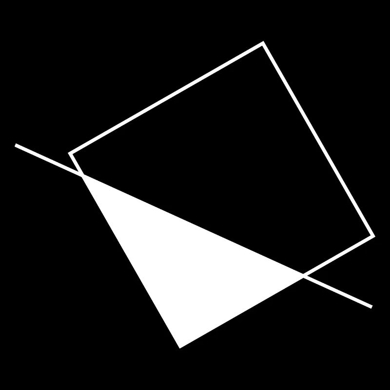 Minimalist square with slanted line