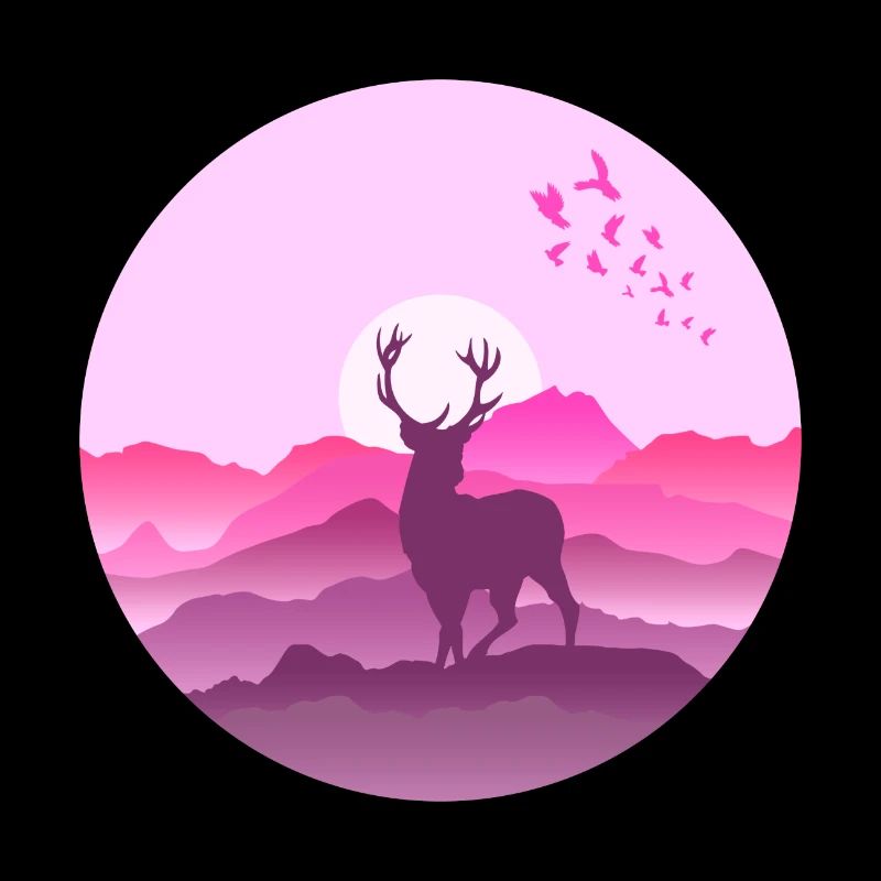Deer in the mountains before sunset