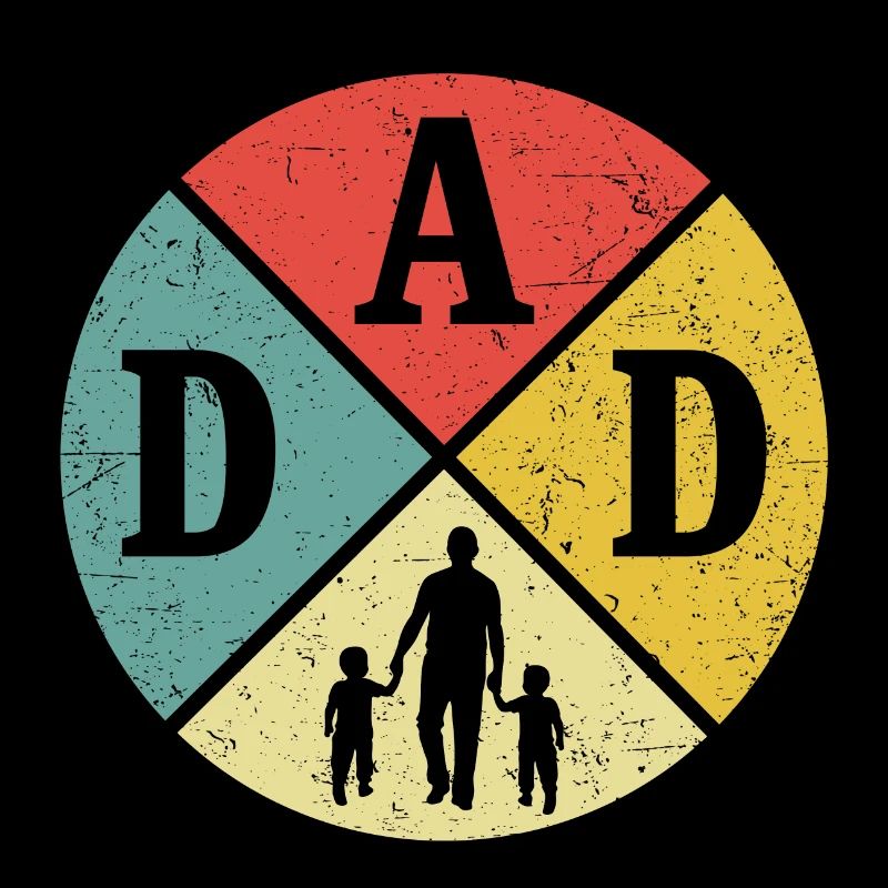 Vater mit zwei Söhnen Papa und Sohn Retro Papa