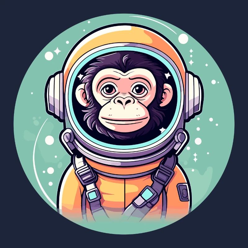 Monkey Astronaut Illustration