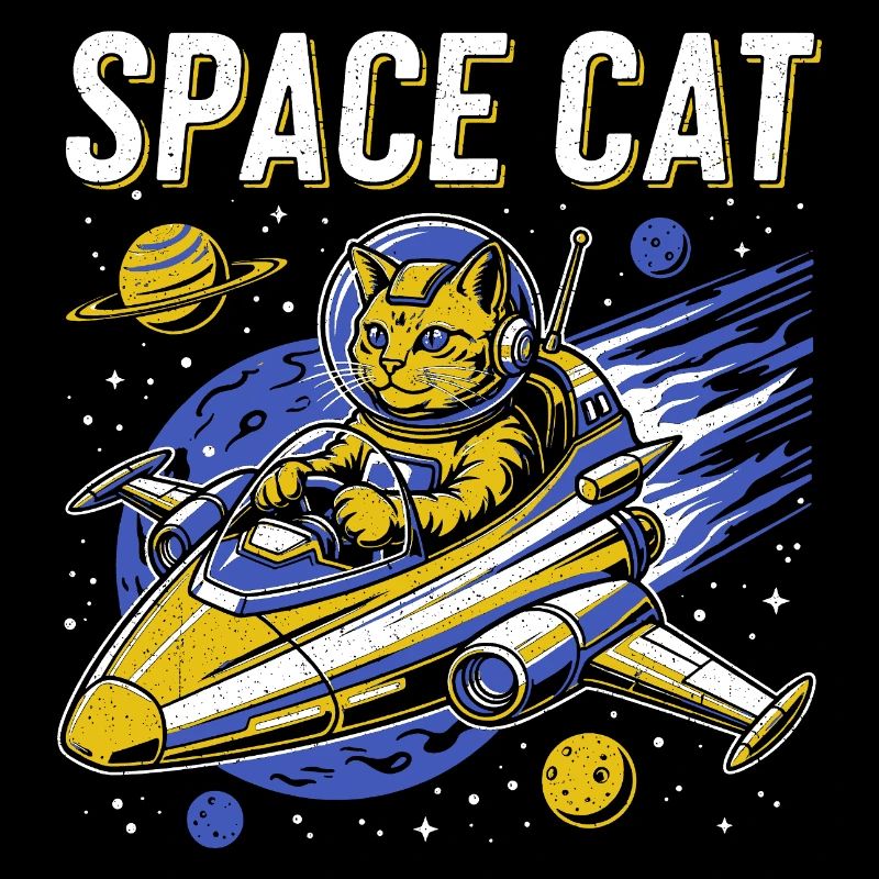 Astronaute chat de l’espace dans un vaisseau spatial - Space Cat