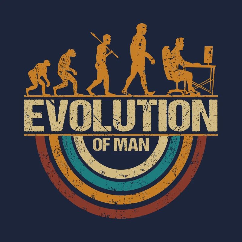 Programmierer Computerfreak Evolution Retro