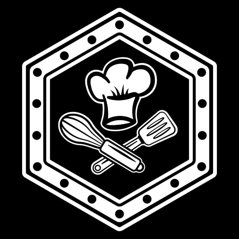 Stylish hexagonal symbol for cool chefs