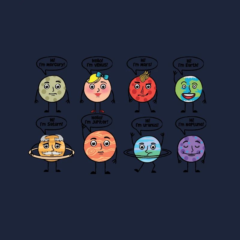 Planet outer space cartoon solar system