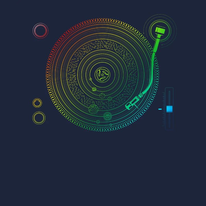 Space DJ Design Solar System Platine EDM impression