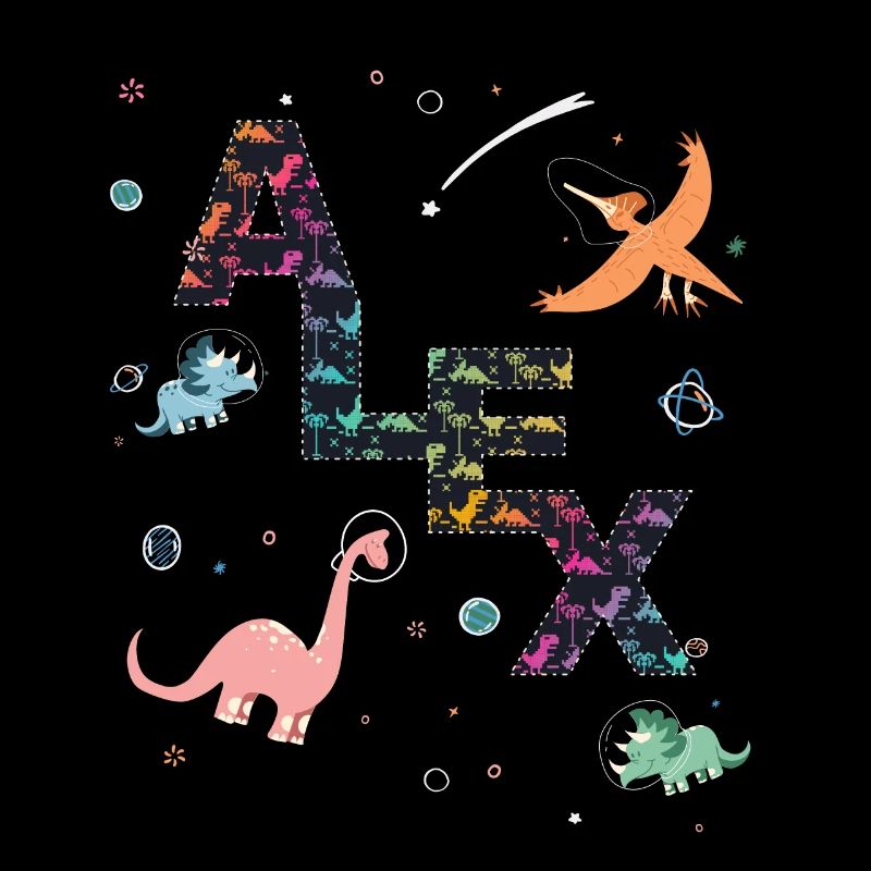 ALEX - Beautiful boy name with cute dinosaurs