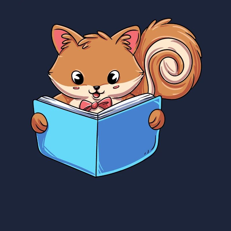 Squirrel Reading Book