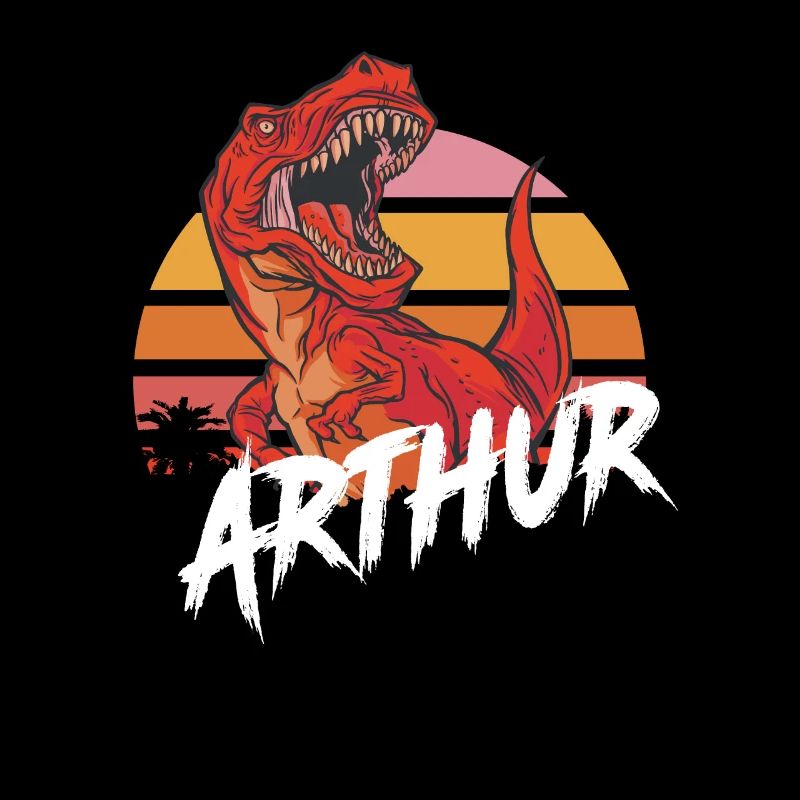 ARTHUR - Beautiful boy name with T-REX Dino