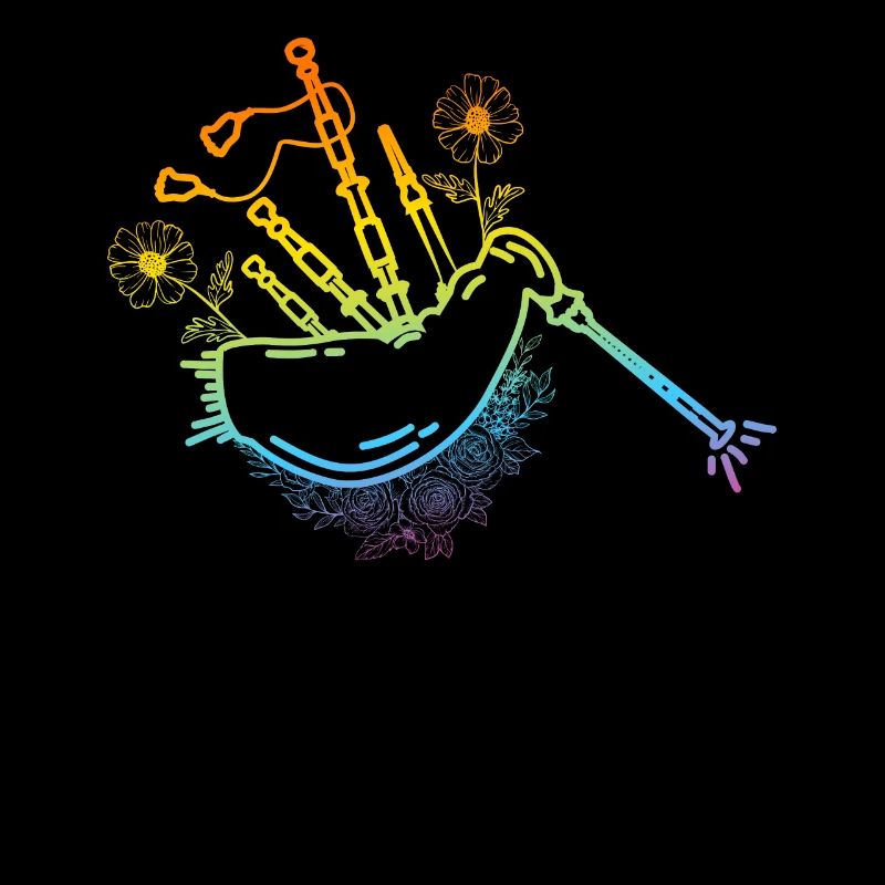 Cornemuse avec fleurs Cornemuse Amateur de musique Cornemuse