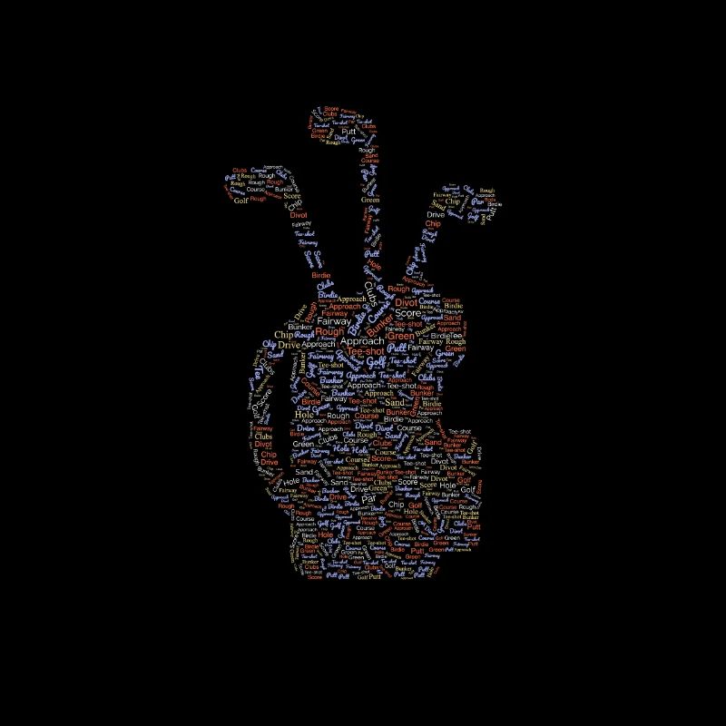 Golf Graphic Tee with Words Pattern design.